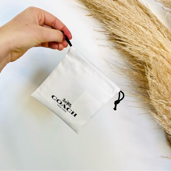 NEW COACH Silver White Bag Card CZ Signature And Stone Stud Earrings Set 2 - Picture 6 of 7